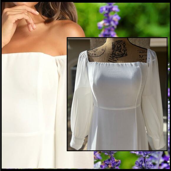 Lulus Feel the Romance White Off-the-Shoulder Maxi Dress Size S - Picture 3 of 14